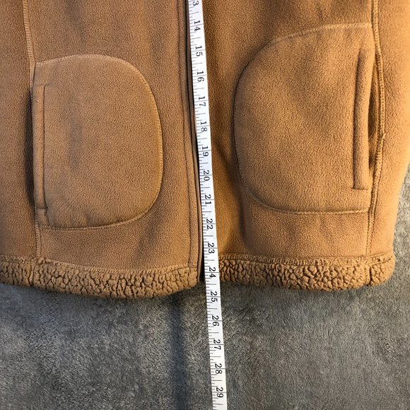 Mountain Lake Women's Small Reversible Vest Beige Sherpa Pockets Sleeveless - Picture 5 of 8